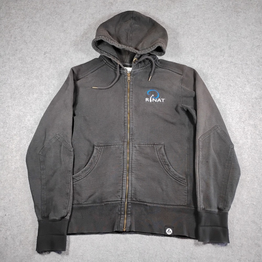 American Giant Mens Classic Full Zip Hoodie Faded Black Heavyweight Cotton M